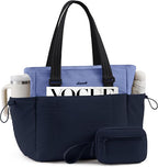 LOVEVOOK Tote Bag for Women, Puffy Work Tote with Large Cup Holder, Quilted Laptop Bag Travel Tote Shoulder Bag Handbag