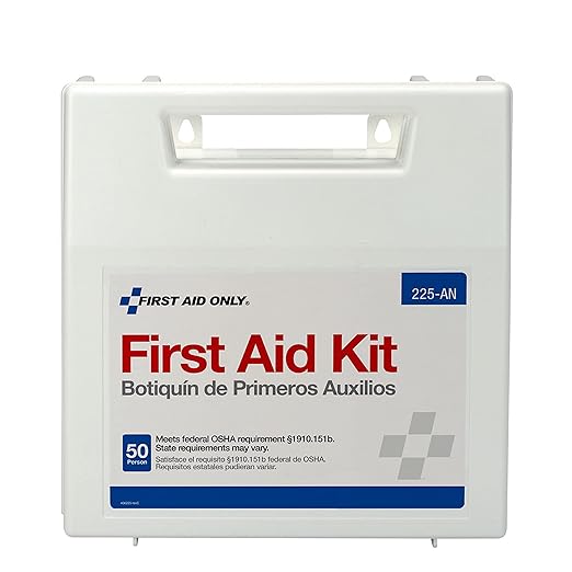 First Aid Only 225-AN 50-Person OSHA-Compliant First Aid Kit, Emergency First Aid Kit for Office, Home, Car, and Worksites, 195 Pieces