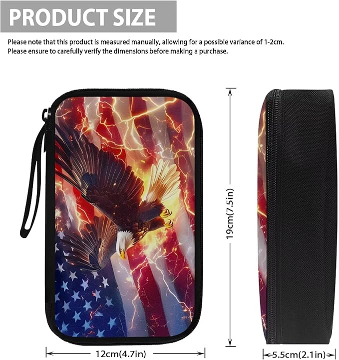 American Flag Electronic Organizer Travel Cable Organizer Bag Portable Pouch Electronic Accessories Carry Case for Cable Cord Charger Phone Earphone Tech Pouch
