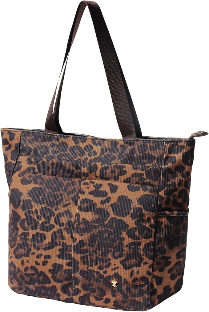 ESVAN Original Floral Tote Bag Large Shoulder Bag with Multi Pockets for Gym Travel Beach Daily Bags