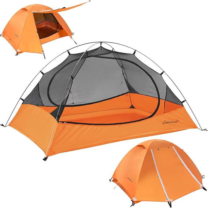 Clostnature Lightweight Backpacking Tent - 1/1.5/2/3/4/6 Person Ultralight Waterproof Camping Tent, 3 Season Large Size Easy Setup Tent for Family, Outdoor, Hiking and Mountaineering