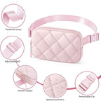 Fanny Pack for Women Men, Waterproof Belt Bag with Adjustable Strap & Back Anti-Theft Zipper Pocket, Lightweight Crossbody Bag for Travel, Workout, Running (6.Pink upgrade)