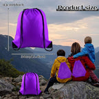 PLULON 15 Pcs Purple Drawstring Bags Drawstring Backpack Bulk, String Backpack Cinch Sack Sport Gym Backpack Bags for Yoga Traveling Outdoor Sports