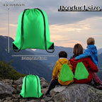PLULON 15 Pcs Green Drawstring Bags Drawstring Backpack Bulk, String Backpack Cinch Sack Sport Gym Bags for Yoga Traveling Outdoor Sports