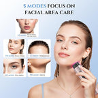 Microcurrent Facial Device - 5-in-1 Skin Tightening & Lifting Facial Machine - 5 Color Face Light Therapy Device - Professional Skin Care Tone Beauty Devices for Face, Neck, and Eye Area