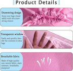 6 Pack Dust Bags for Purses and Handbags, Large Non-Woven Dustproof Drawstring Bags, Travel Shoe Bags, Purse Dust Bags for Storage with Transparent Slot - 15.7in X 19.6in, Pink