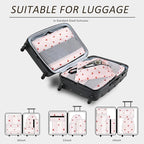 U+U 5 Set Packing Cubes for Travel Essentials Ultralight Luggage Packing Organizers with Laundry Bag and Shoe Bag for Vacation, Business Trip and Camping (Sweetheart Pink)