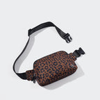 Pander Everywhere Belt Bag for Women, 5 Zipper Pockets Nylon Crossbody Fanny Pack Purse (Midnight Leopard)