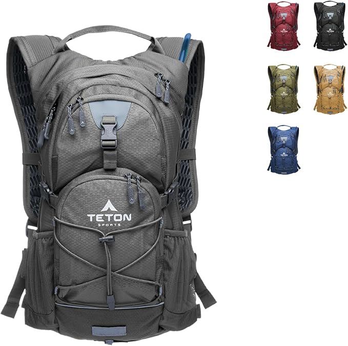 Teton Oasis/Trailrunner Hydration Backpack – Lightweight Water Pack with 2L/3L Bladder for Hiking, Running, Cycling, Biking 18L/22L Sizes – Sewn-in Rain Cover – Fits Men and Women