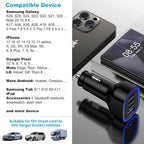 Multi 4 Ports Fast Car Charger Adapter 12V Auto Vehicle Plug - USB C & USB A Quick Charging - Cigarette Lighter Cell Phone Automobile Charger for iPhone 17 Pro Max Air 16e 16 15 14 13 12, Samsung S26