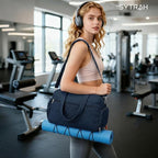 SYTRAH Gym Bag for Women, Lightweight Workout Duffle Bag with Shoe & Wet Separation for Gym, Yoga, Travel & Overnight, Stylish Sports Bag with Adjustable Shoulder Strap Blue