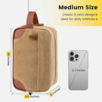 Vorspack Travel Toiletry Bag - Hanging Toiletry Bag for Men Water Resistant Canvas Shaving Bag with Large Capacity for Travel - Brown (Pack of 2)
