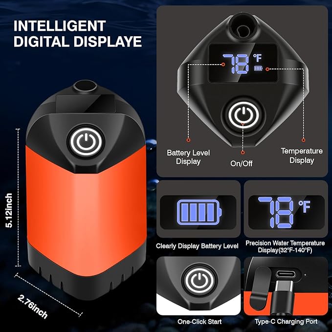 Portable Shower for Camping,7800mAh Rechargeable Camping Shower Pump,IPX8 Waterproof Outdoor Shower with LED Display and 3 Spray Modes for Hiking,Travel, Pet, Car Wash,RV Life