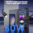 3-Pack Black [3.3FT+3.3FT+6.6FT] 60W USB C to USB C Cable, Type C Fast Charging Cable for iPhone Air 17 16e 16 15 Pro Plus Pro Max，for Galaxy S25, for iPad Pro/Air/mini, for MacBook Pro/Air and More