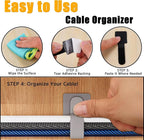 80PCS Hook and Loop Cable Straps, Cable Management Under Desk, Adhesive Cable Ties, Reusable Wire Organizers for Cords, Cords Management, Computer Accessories for Desk, Home Office Essentials, White