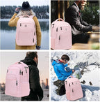 Volher Laptop Backpack,Business Travel Anti Theft Slim Durable Laptops Backpack,Water Resistant College Computer Bag for Women & Men Fits 15.6 Inch Laptop and Notebook-Light Pink