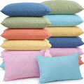 Kigley 12 Pack Mini Pillows for Daycare 9.1 x 13.8'' Small Travel Pillow Bulk Soft Breathable Cotton Pillow for Nap Travel Pet Neck Lumbar Purse Insert(Morandi)