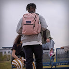 JanSport Laptop Backpack - Computer Bag with 2 Compartments, Ergonomic Shoulder Straps, 15” Laptop Sleeve, Haul Handle - Red/Multi Hippie Days
