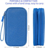 CAAORDKSO Travel Cord Organizer Case, Electronic Accessories Bag, Tech Electronic Case, Electronics Travel Organizer Bag for Cable, USB, Cord, Charger, Phone, Power Bank, Earphone (Blue, Large)