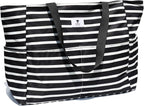 ESVAN Large Foldable Beach Bag for for Women with Dry Wet Compartment Waterproof Sandproof Travel Gym Picnic Handbag