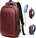 hk Business Backpack for Men 17 Inch,Slim & Expandable Waterproof Travel Laptop Backpack with USB Charger Port (Red)