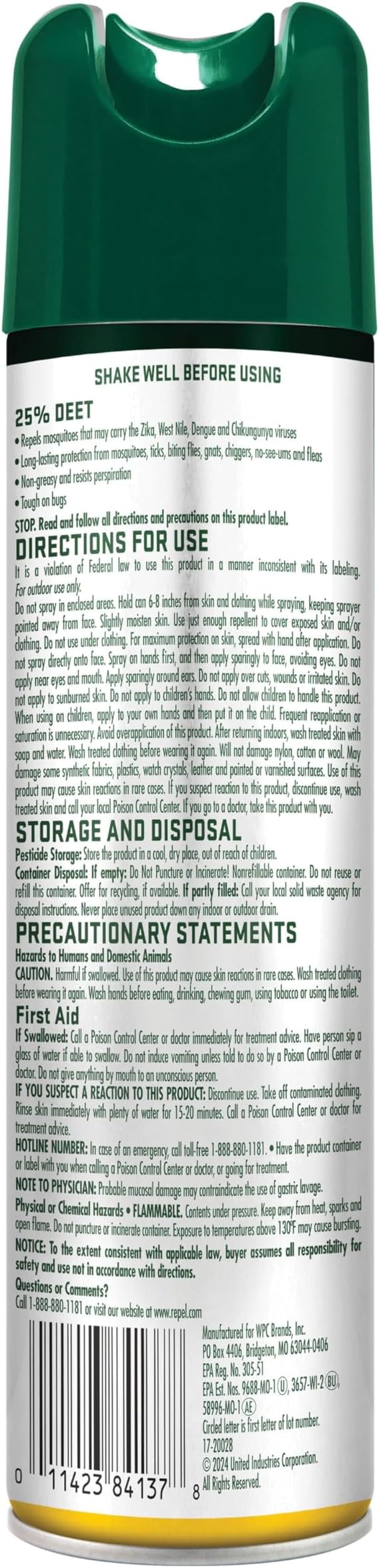 Repel Insect Repellent Sportsmen Formula 25% DEET, 8.125 Ounces, Bonus Aerosol with 25% DEET to Repel Mosquitoes, Ticks, Gnats, Biting Flies, Chiggers and Fleas for Long-Lasting Protection
