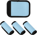DOMIKING Light Blue Luggage Handle Wraps for Suitcase Luggage Identifier Soft Luggage Grip for Travel Bag Suitcase Luggage Covers Wraps Travel Accessories, 4 Pack