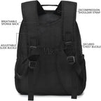 FlowFly Kids Backpack for Toddler Boys Girls, Simple Lightweight Bookbag for Daycare Kindergarten Elementary School Travel, Small Modern Bag (Large, Black)