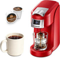 CHULUX Lite Single Serve Coffee Maker for K Cup Capsules, Single Cup Reservoir Coffee Maker with One Touch Brewing, 5 to 12 Oz Brew Sizes, Designed Specifically for Standard Mugs, Red