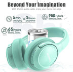 BERIBES Bluetooth Headphones Over Ear, 65H Playtime and 6 EQ Music Modes Wireless Headphones with Microphone, HiFi Stereo Foldable Lightweight Headsets, Deep Bass for Home Office Cellphone PC Ect.