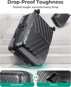BAGSMART Carry on Luggage 22x14x9 Airline Approved with TSA Lock, 100% Polycarbonate Hardside Suitcase with Spinner Wheels, Gray