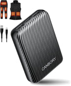 Heated Vest Battery Pack,𝟏𝟐𝟎𝟎𝟎𝐦𝐀𝐡 5V 2A/3A USB-C Out/in Power Bank for Heated Jacket Heated Pad Heated Hoodies Pocket Size Black