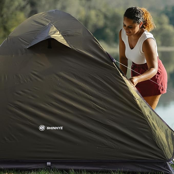 Backpacking Tent for Camping 2/3/4 Person Hiking Ultralight Tent for Waterproof Windproof Outdoor Tents Easy Setup Two Doors Double Layer Lightweight Instant Tents