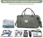 HYC00 Travel Duffel Bag,Carry-on Overnight Weekender Bags for Women,Sports Tote Gym Bag with Wet Pocket
