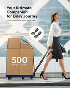 Voipvvii Folding Hand Truck 500lbs, Portable Heavy Duty Dolly Cart, 6 Wheels Collapsible Luggage Cart with 2 Elastic Ropes - Compact Trolley Cart for Easy Moving - Ideal Hand Cart for Travel and More