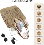 Crochet Beach Bag Summer Woven Tote Bag Crochet Purse for Women handbags Boho Shoulder Bags for Travel Vacation