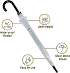 Capelli New York Adult Umbrella, Clear Umbrella for Rainy Days, Travel Essentials, Must-Have College Dorm Essentials