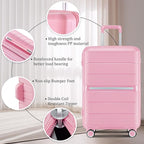 4 Piece Luggage Set, Hardside Expandable Lightweight Suitcase with 360° Mute Spinner Wheels Luggage Sets, TSA Lock, 14/20/24/28 Inch Travel Luggage for Men, Women and Girls (Pink 2)