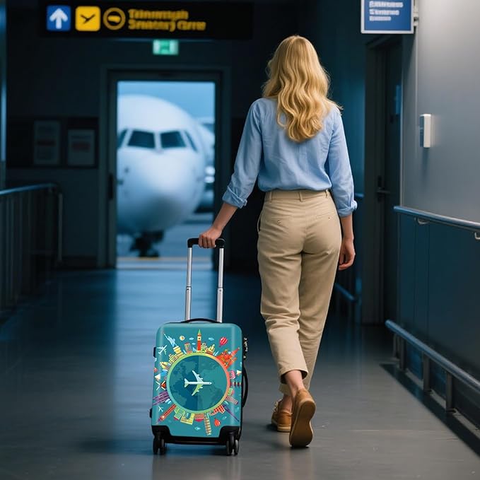 WUJIAONIAO Travel Luggage Cover Baggage Suitcase Cover Protector Skins 18-32 Inch (A15 Go Travel, L (for 25-28 inch luggage))