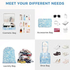 BAGAIL 8 Set Packing Cubes Luggage Packing Organizers for Travel Accessories-Blue paisley