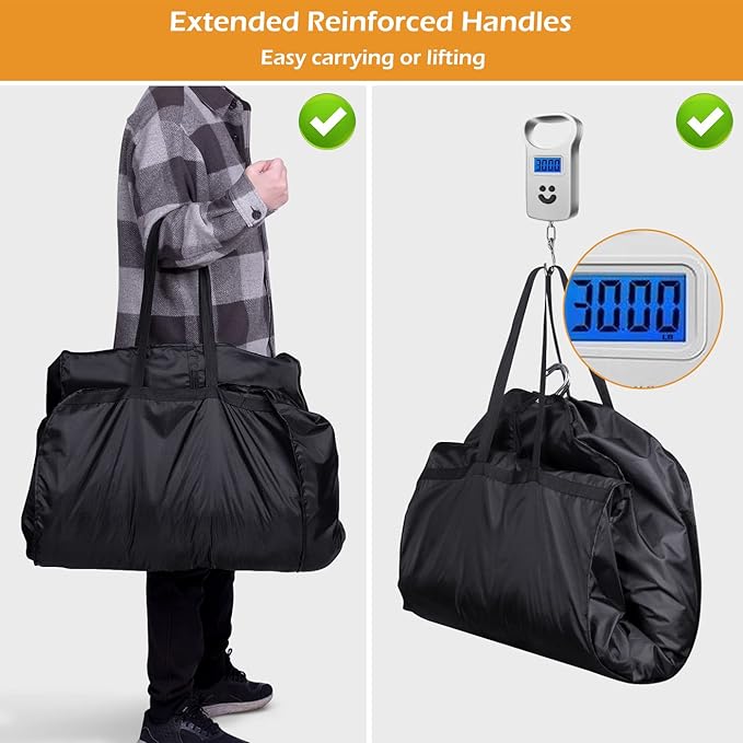 MISSLO Garment Bags for Travel Heavy Duty Moving Bags Large Capacity Hanging Clothes Bag for 20 Shirts Waterproof Fabric Suit Covers for Closet Storage 2 Packs, 43"