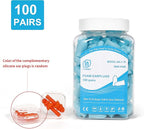 LYSIAN Slim Fit Foam Ear Plugs for Small Ear Canals, 100 Pairs 35dB SNR Noise Reduction Earplugs for Sleeping, Snoring, Travel and Quiet Rest, Women, Teens, Lake Blue