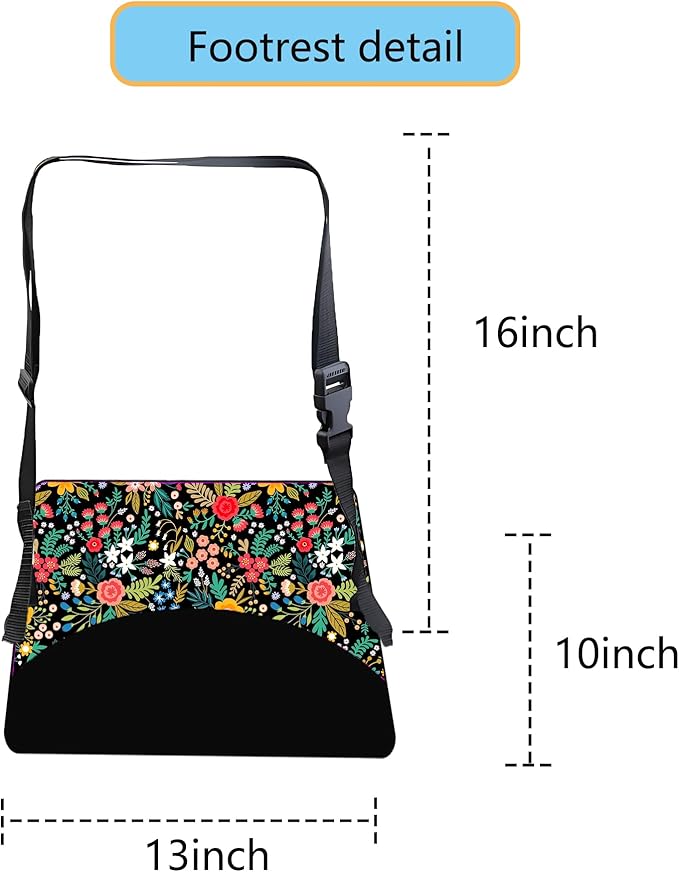 Foot Hammock for Plane Travel Essentials Relax Your Foot Rest for Airplane Gadgets Adustable Airplane Travel Accessories for Flight Essentials (Flower)