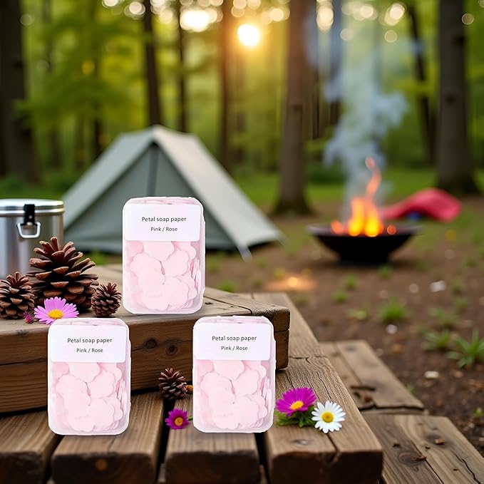 300pcs Portable Hand Washing Soap Sheets, Scented Mini Soap Sheets, Paper Soap for Travel,Disposable Soluble Soap for Outdoor Travel, Camping, Hiking