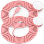 2Pack USB C for Watch Charger Magnetic Charger Wireless Portable Compatible with Watch Ultra2 Ultra Series 10/9/8/7/6/SE/SE2/5/4/3/2/1-[1m/Pink]