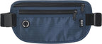 Slim RFID Blocking Money Belt for Travel - Anti-Theft Hidden Passport Holder Waist Wallet with Secure Pouch for Cash, Credit Cards & Phone Safe (Navy Blue)