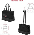 SwissGear 7366 Signature Hardside Expandable Luggage with Spinner Wheels and TSA Lock, Weekender Tote, Black, 2-Piece Set (Weekender/27)