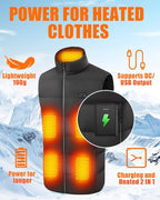 CYCYHEAT 10000mAh Battery Pack for Heated Vest Jacket Coat Pants and Heating Underwear, 5V2A Heated Clothing Replacement Battery Pack (Black, 5V2A USB Port 10000mAh)