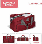 Lucky Travel Duffel Bags 65L, Gym Bag, Travel Bag & Large Duffle Bag for Men, Foldable Overnight Weekender Bags for Women & Men with Adjustable Shoulder Strap, Winery