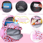 RHCPFOVR Kids Backpack for Girls - Girls Backpack 3-8 Ages Cherry for Kids 15 Inch School Bookbag for Kindergarten Elementary School Bookbag for Girl 1st 2nd Grade